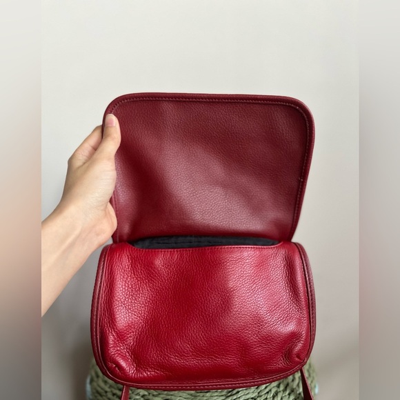 Giani Bernini Red Vtg Crossbody Real Leather Bag - Picture 7 of 14